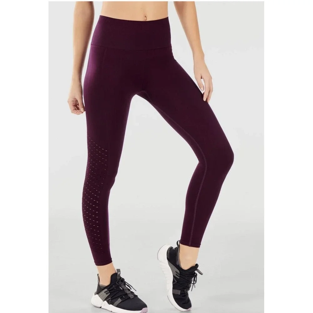 Fabletics Womens Pull On Red Seamless Leggings‎ Size XS
